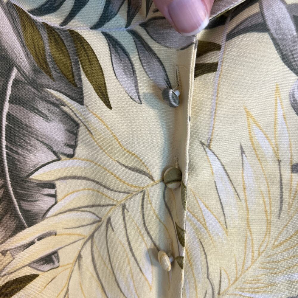 Vintage Casual Corner Womens Skirt Set Size 8 Yellow Tropical Silk Resort Cruise - Picture 6 of 16